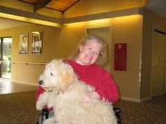 Gracie visits a friend in the nursing home.
